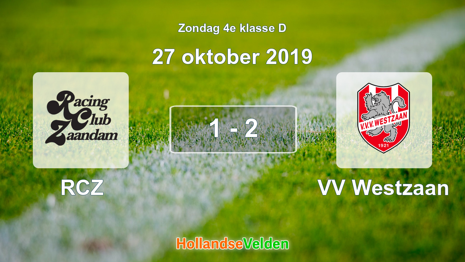 Gespeelde wedstrijd: RCZ - VV Westzaan 1 - 2 (27 oktober 2019)