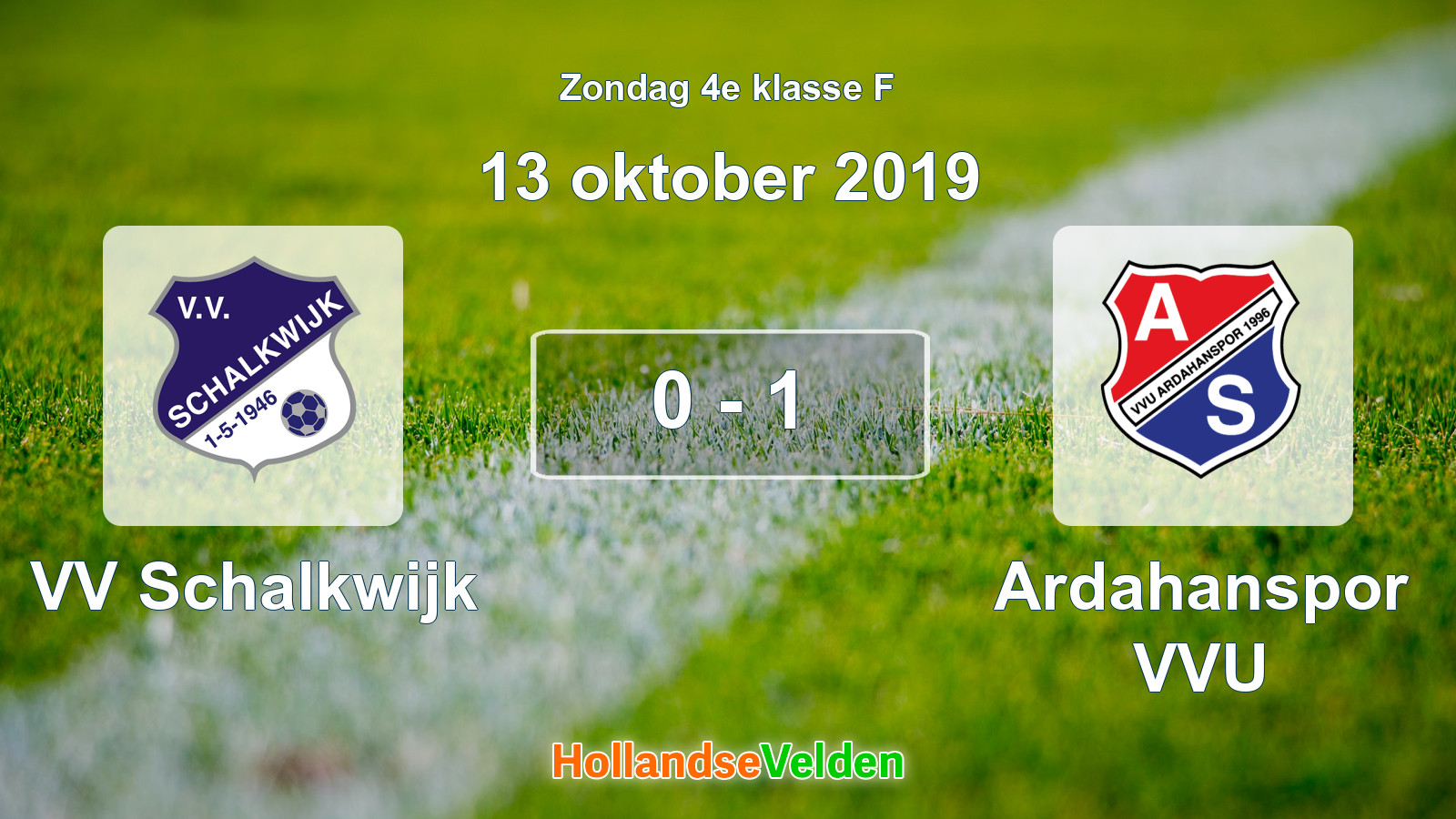 Gespeelde wedstrijd: VV Schalkwijk - Ardahanspor VVU 0 - 1 (13 oktober 2019)
