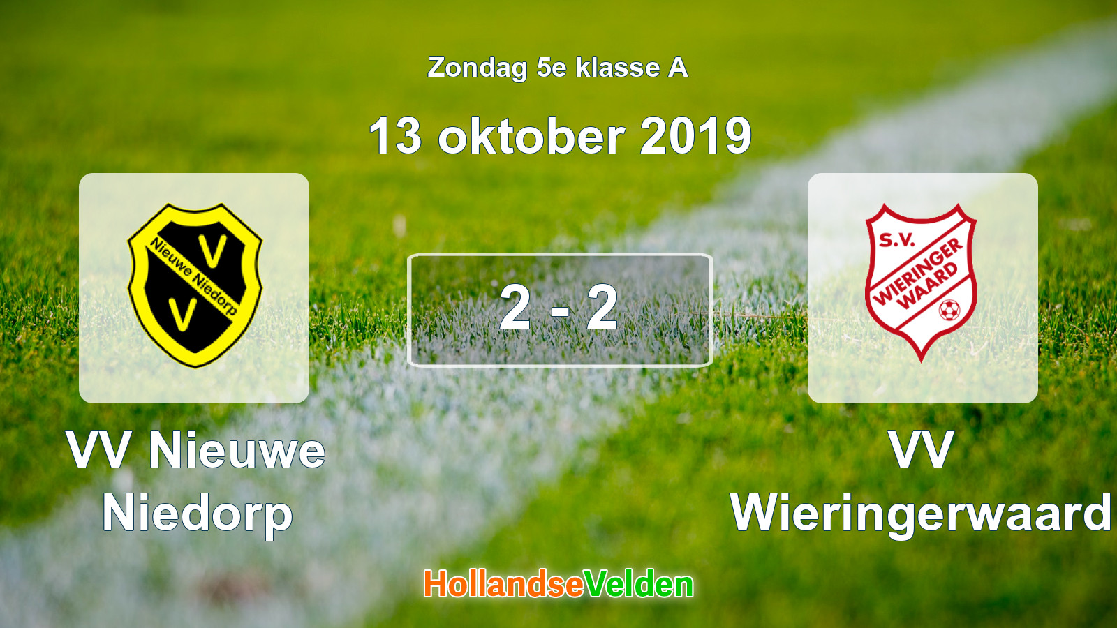Gespeelde wedstrijd: VV Nieuwe Niedorp - VV Wieringerwaard 2 - 2 (13 oktober 2019)