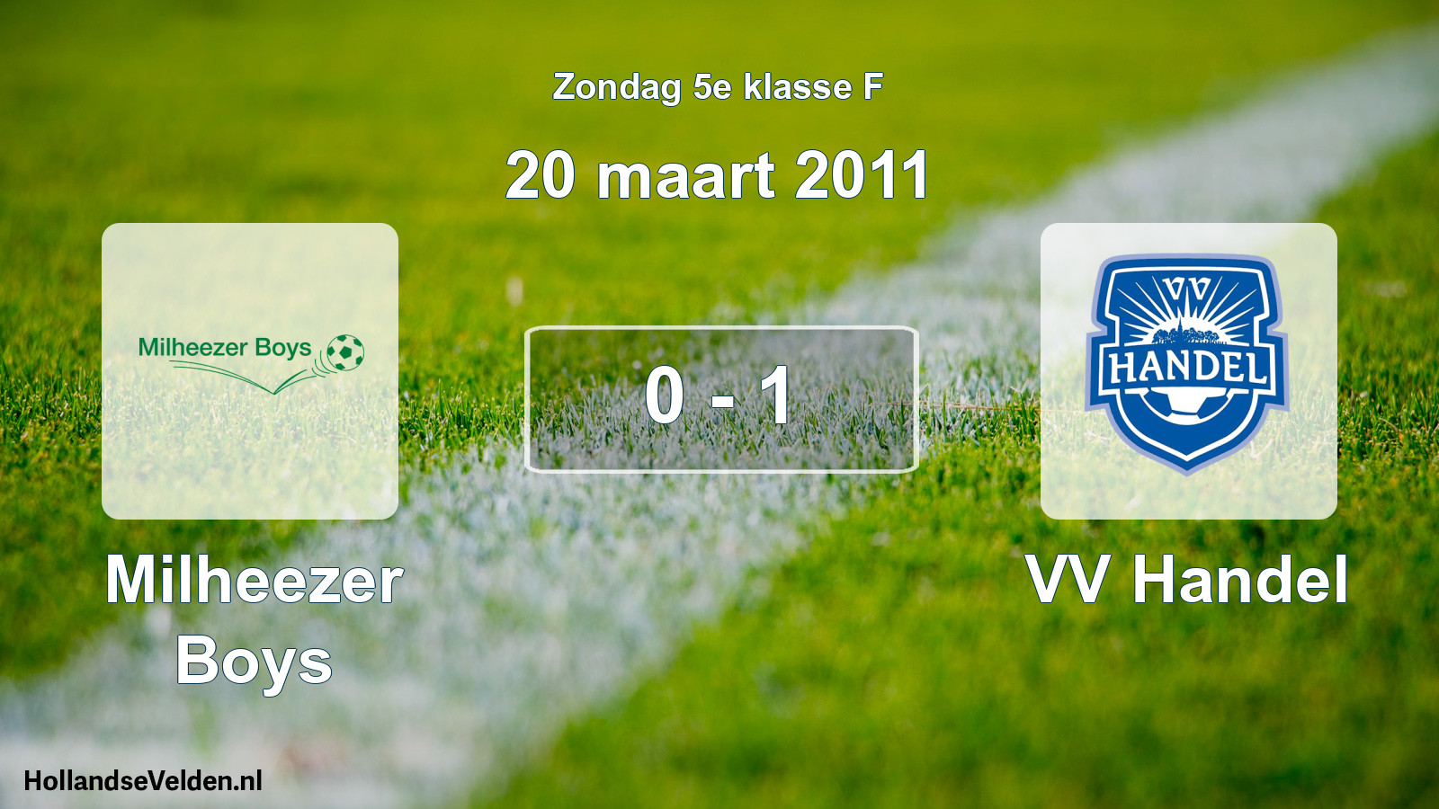 Gespeelde wedstrijd: Milheezer Boys - VV Handel 0 - 1 (20 maart 2011)