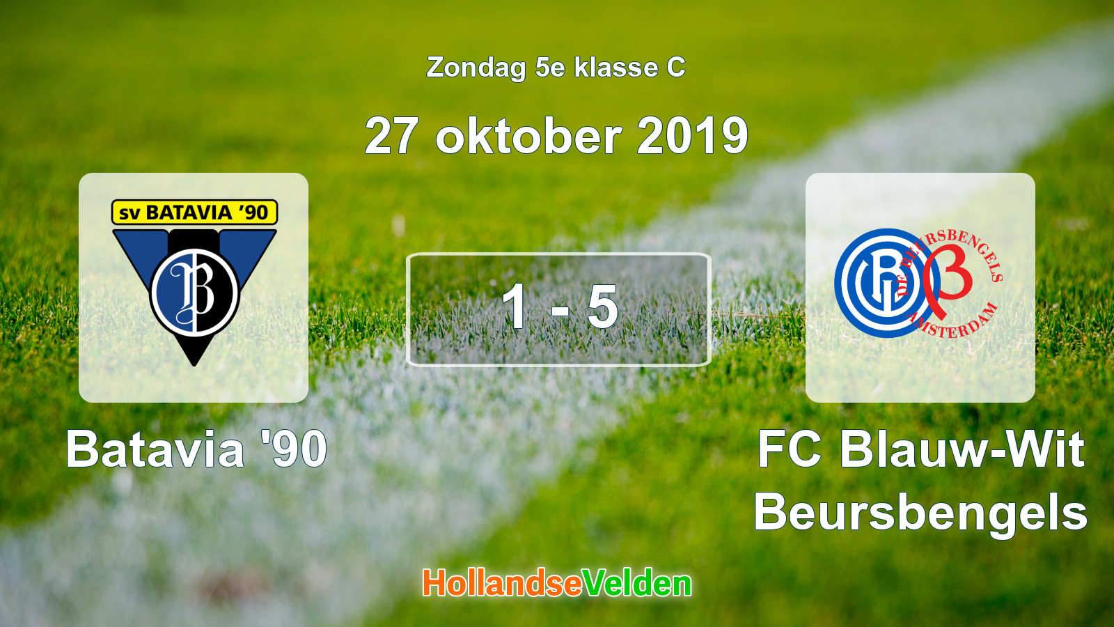 Gespeelde wedstrijd: Batavia '90 - FC Blauw-Wit Beursbengels 1 - 5 (27 oktober 2019)
