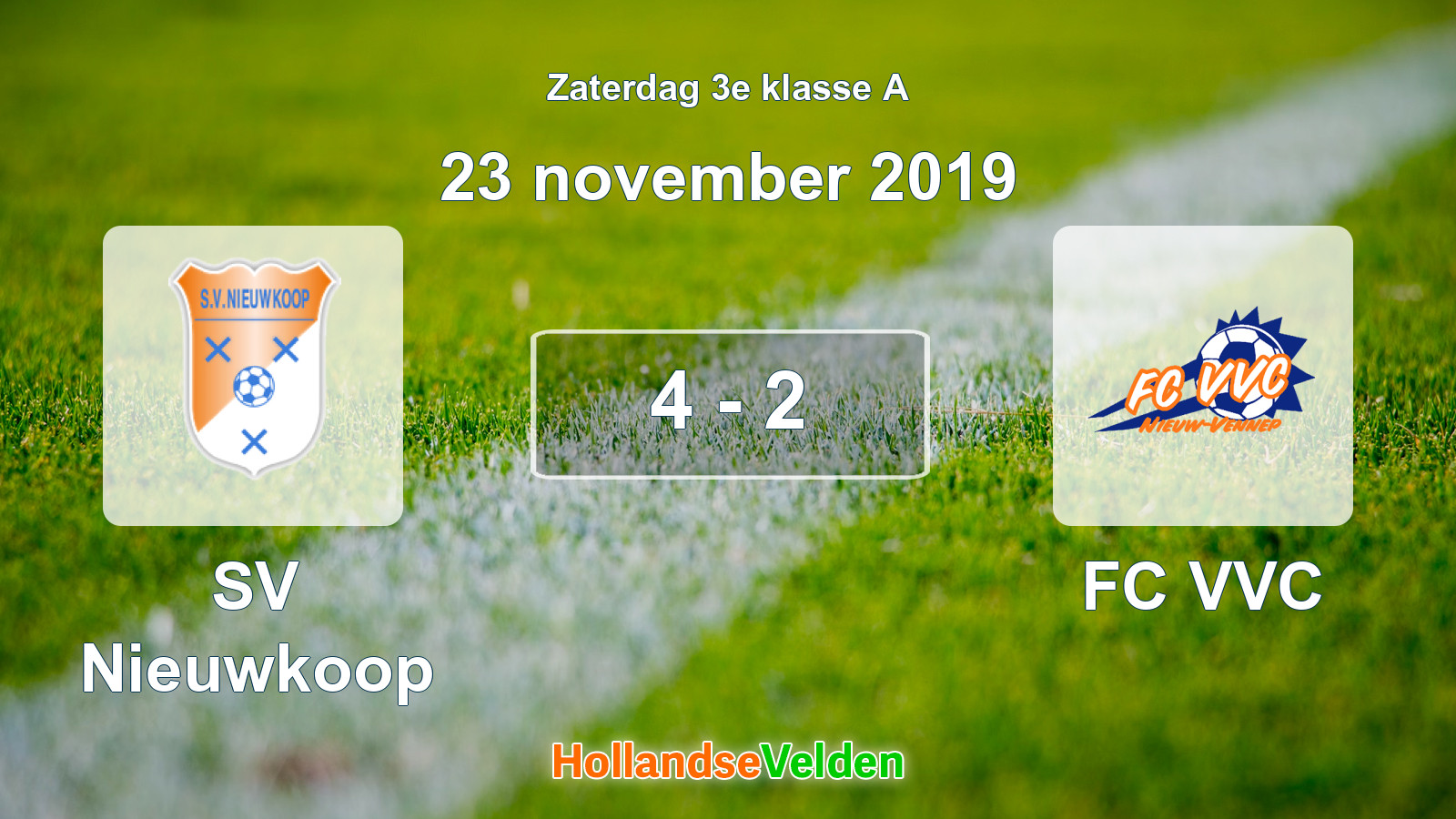 Gespeelde wedstrijd: SV Nieuwkoop - FC VVC 4 - 2 (23 november 2019)