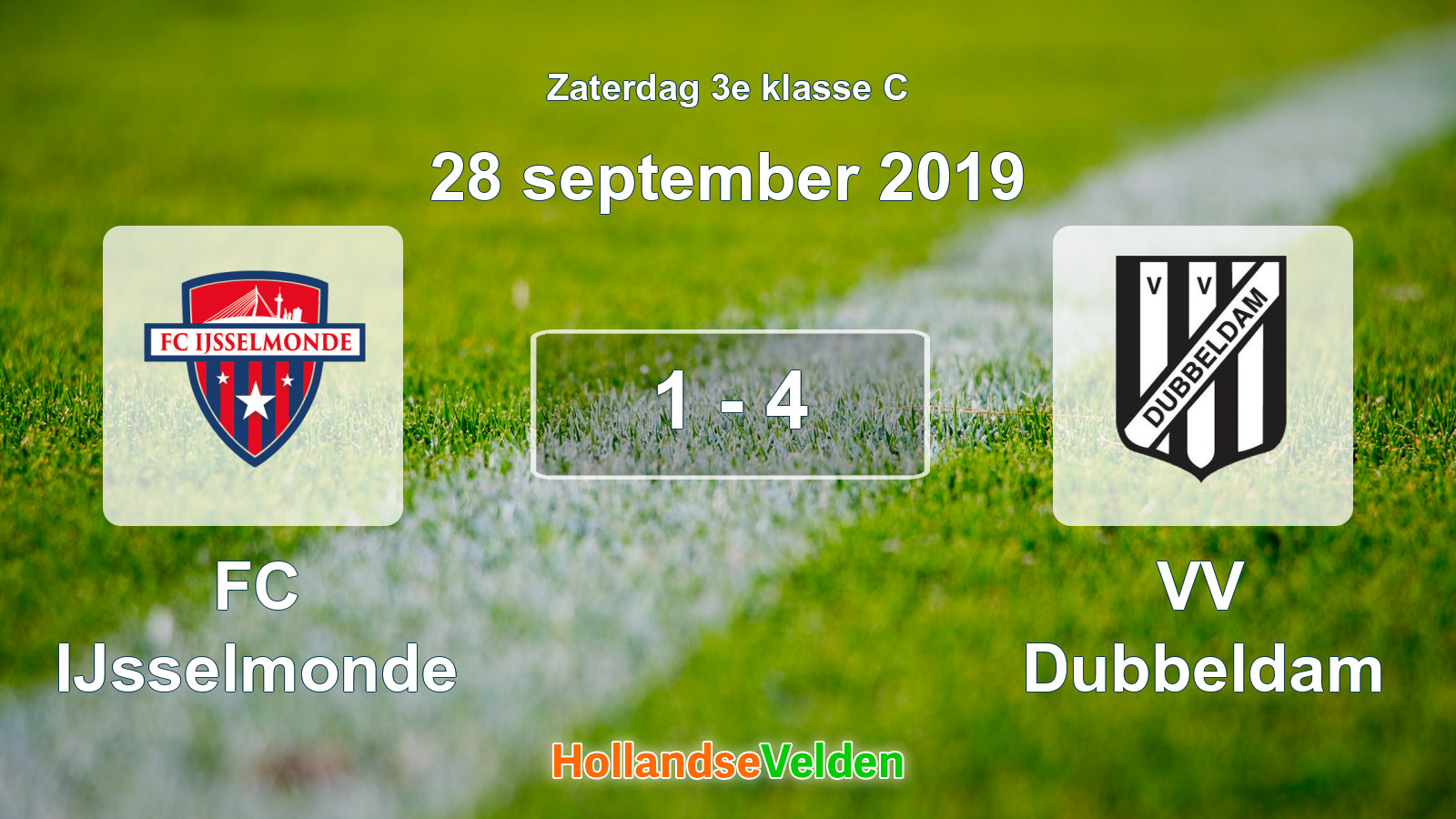 Gespeelde wedstrijd: FC IJsselmonde - VV Dubbeldam 1 - 4 (28 september 2019)