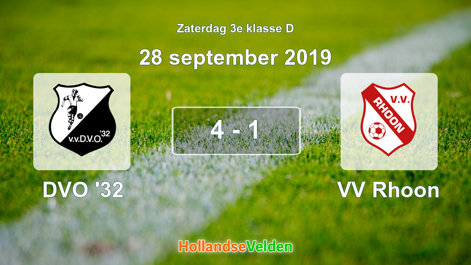 Gespeelde wedstrijd: DVO '32 - VV Rhoon 4 - 1 (28 september 2019)