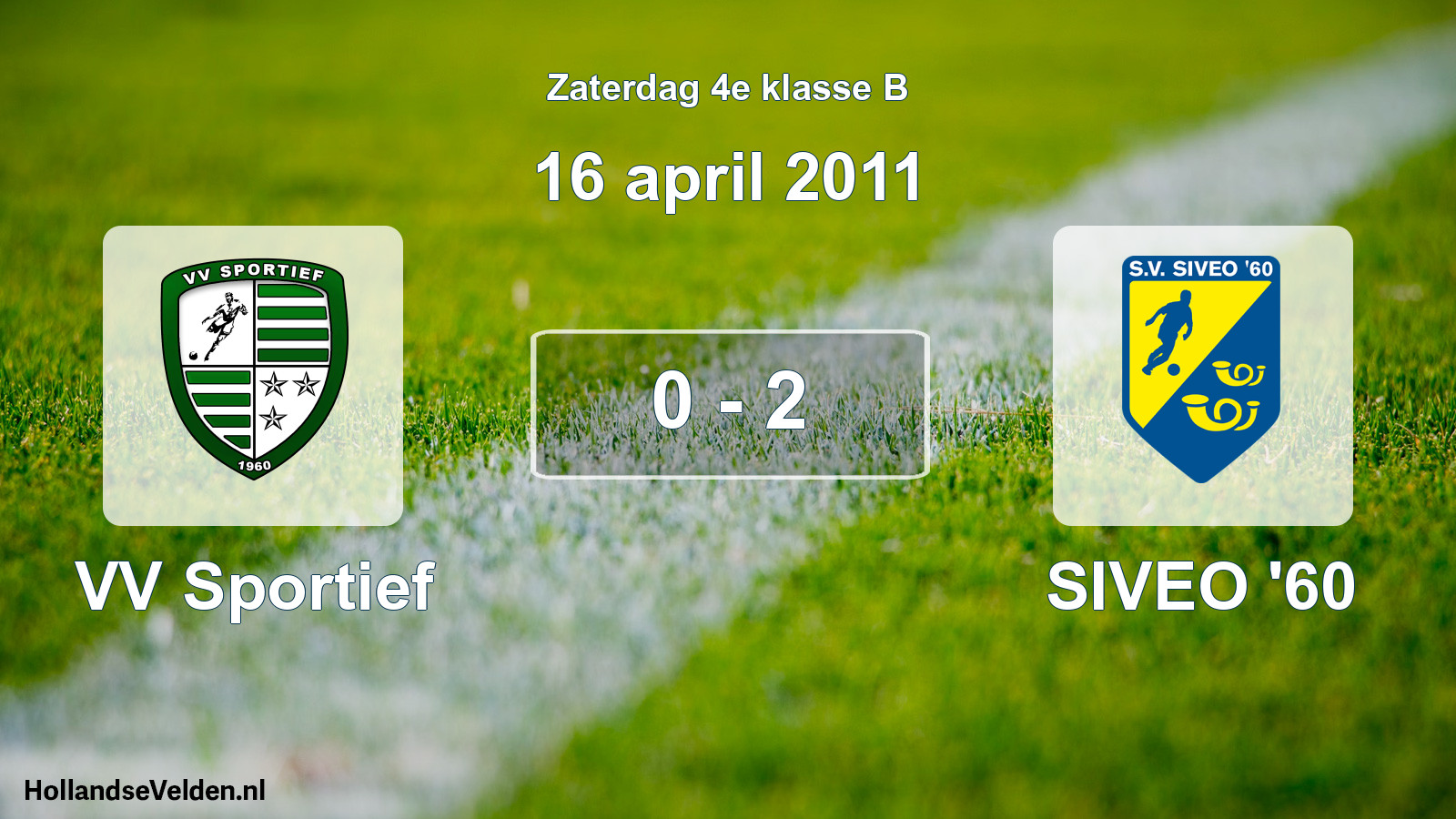 Gespeelde wedstrijd: VV Sportief - SIVEO '60 0 - 2 (16 april 2011)