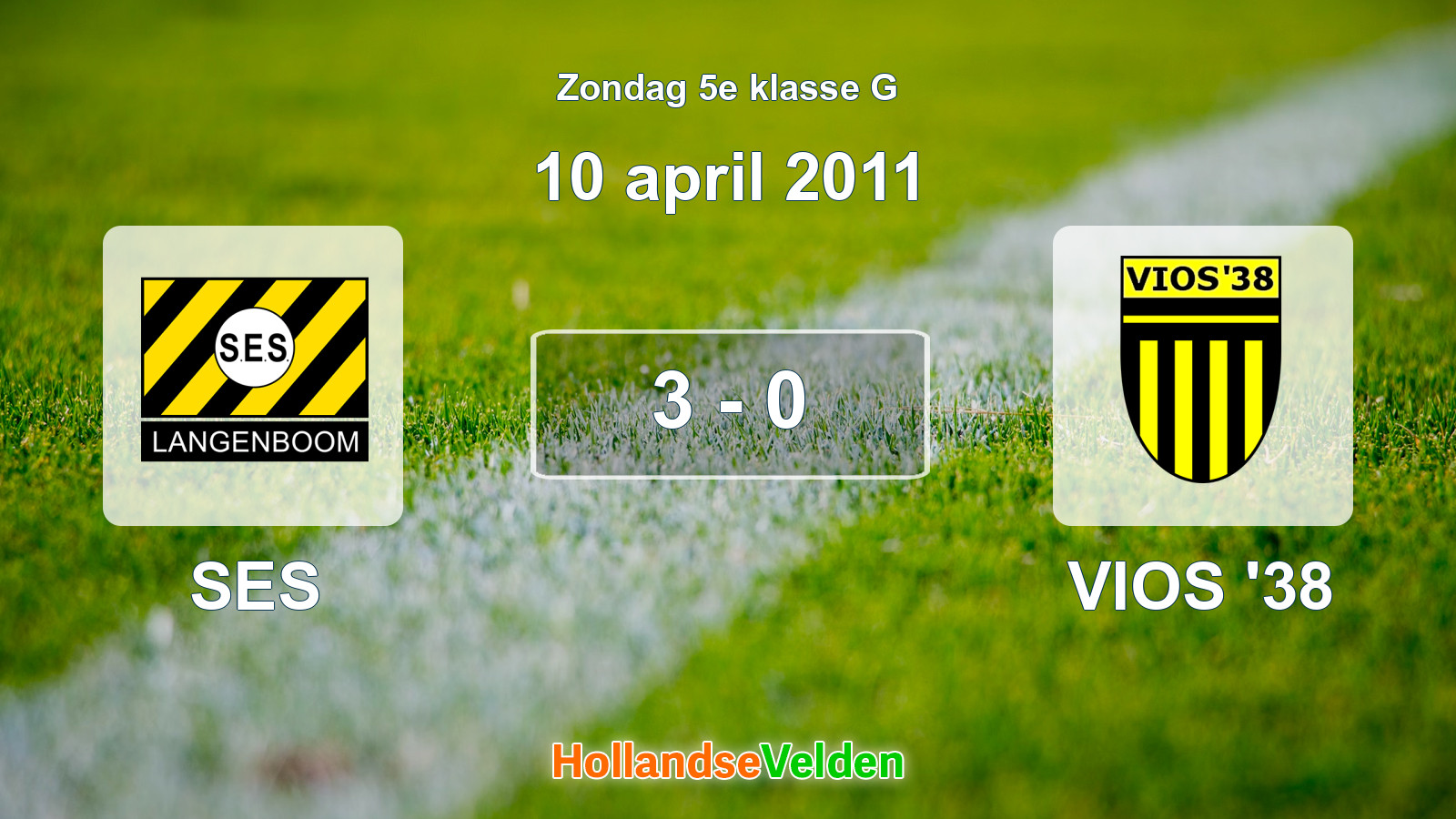 Gespeelde wedstrijd: SES - VIOS '38 3 - 0 (10 april 2011)