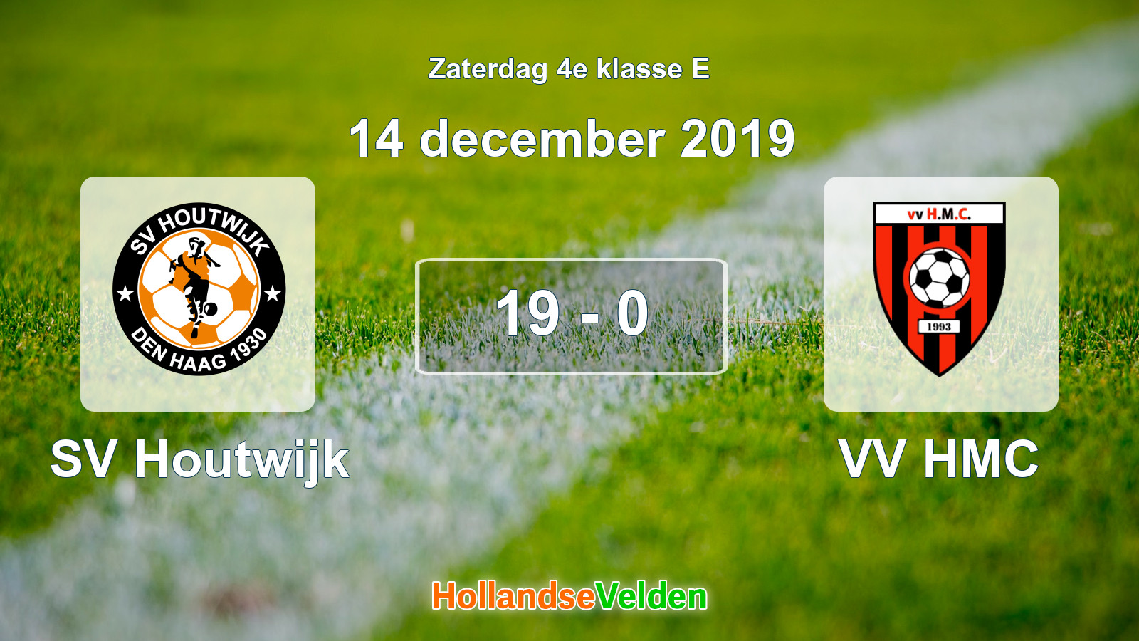 Gespeelde wedstrijd: SV Houtwijk - VV HMC 19 - 0 (14 december 2019)