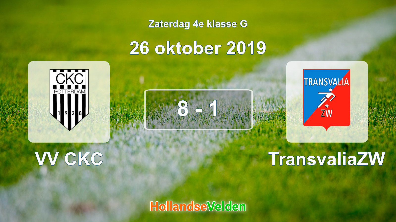Gespeelde wedstrijd: VV CKC - TransvaliaZW 8 - 1 (26 oktober 2019)