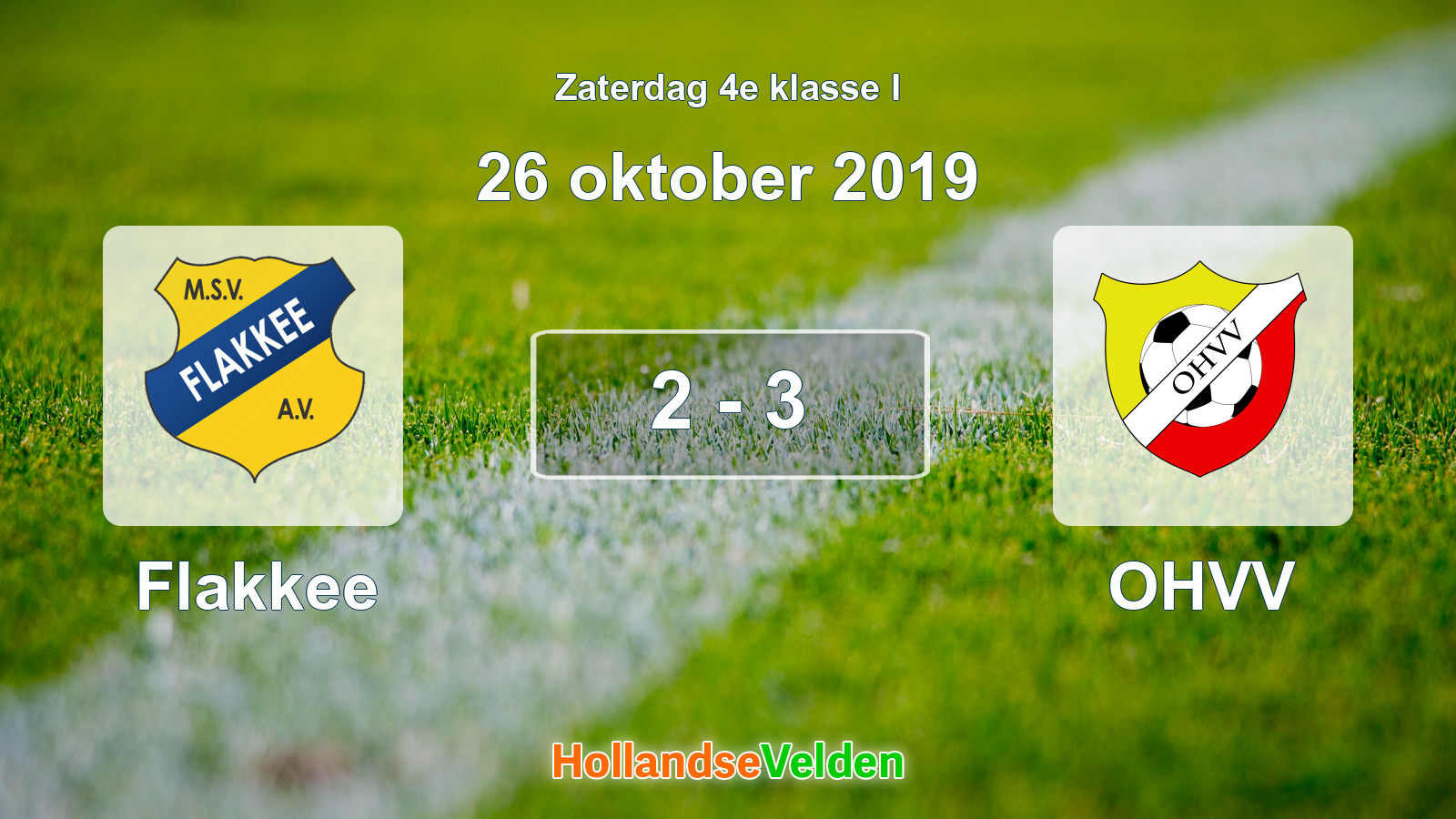 Gespeelde wedstrijd: Flakkee - OHVV 2 - 3 (26 oktober 2019)