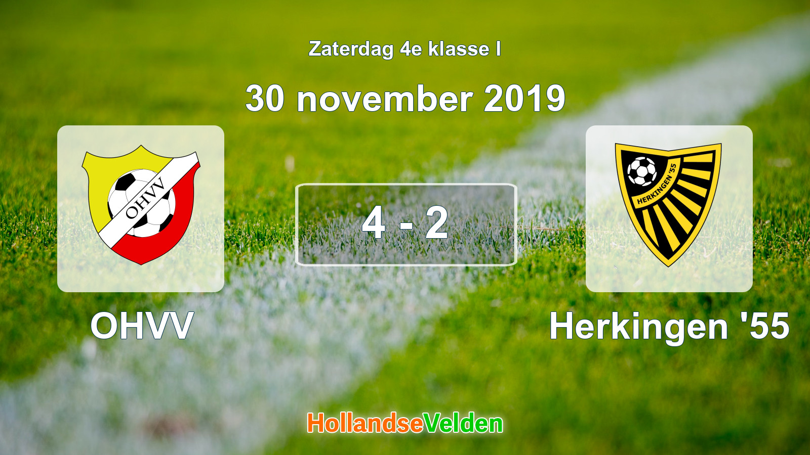 Gespeelde wedstrijd: OHVV - Herkingen '55 4 - 2 (30 november 2019)
