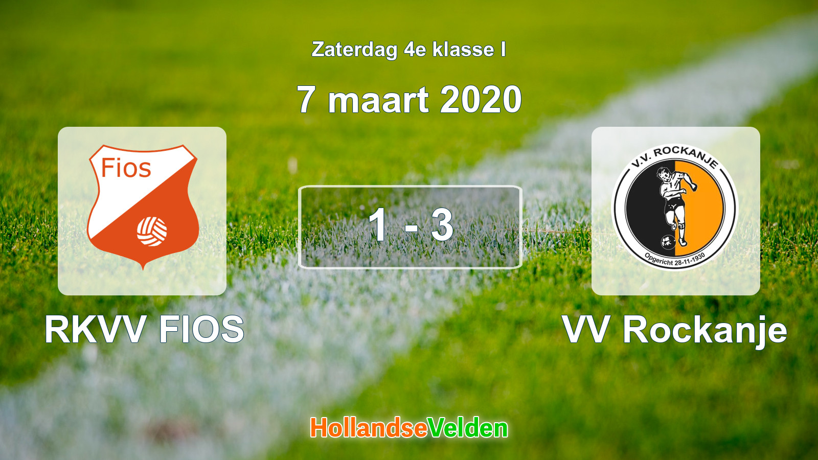 Gespeelde wedstrijd: RKVV FIOS - VV Rockanje 1 - 3 (7 maart 2020)