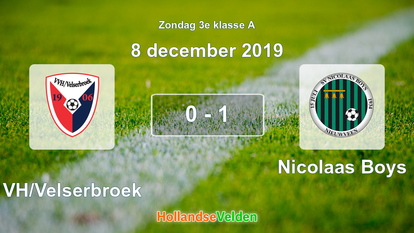 Gespeelde wedstrijd: VVH/Velserbroek - Nicolaas Boys 0 - 1 (8 december 2019)