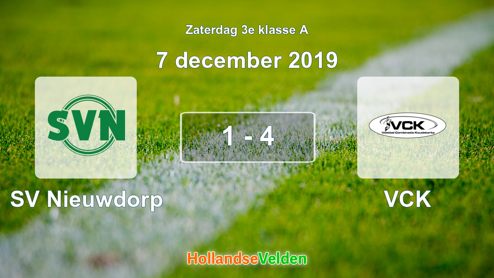 Gespeelde wedstrijd: SV Nieuwdorp - VCK 1 - 4 (7 december 2019)