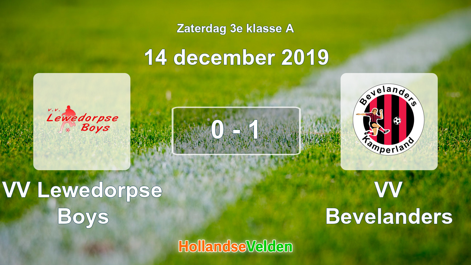 Gespeelde wedstrijd: VV Lewedorpse Boys - VV Bevelanders 0 - 1 (14 december 2019)