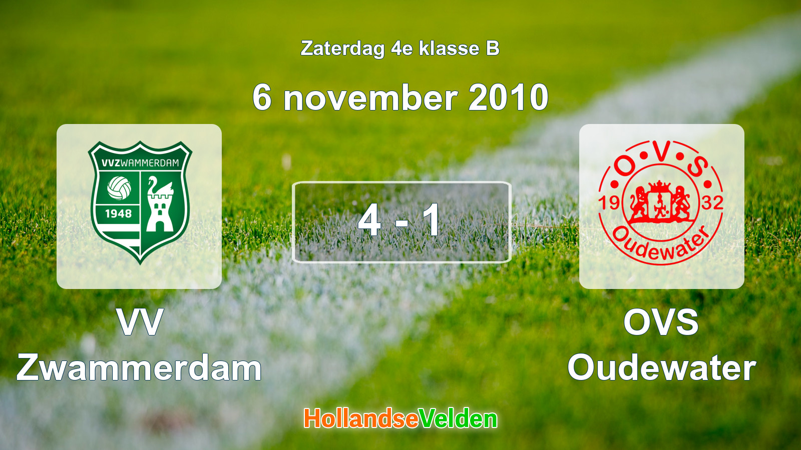 Gespeelde wedstrijd: VV Zwammerdam - OVS Oudewater 4 - 1 (6 november 2010)
