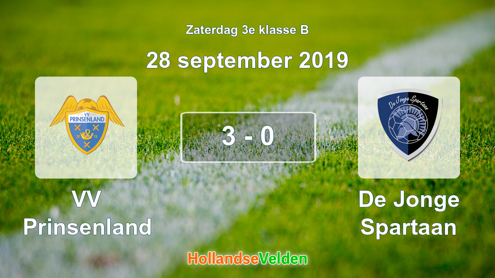 Gespeelde wedstrijd: VV Prinsenland - De Jonge Spartaan 3 - 0 (28 september 2019)