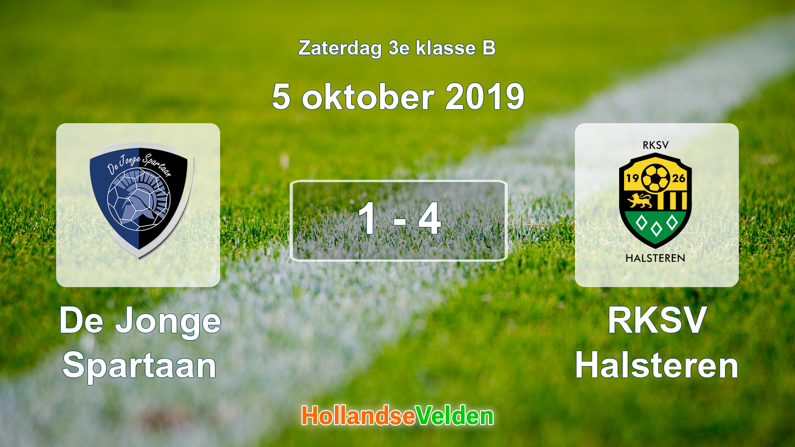 Gespeelde wedstrijd: De Jonge Spartaan - RKSV Halsteren 1 - 4 (5 oktober 2019)