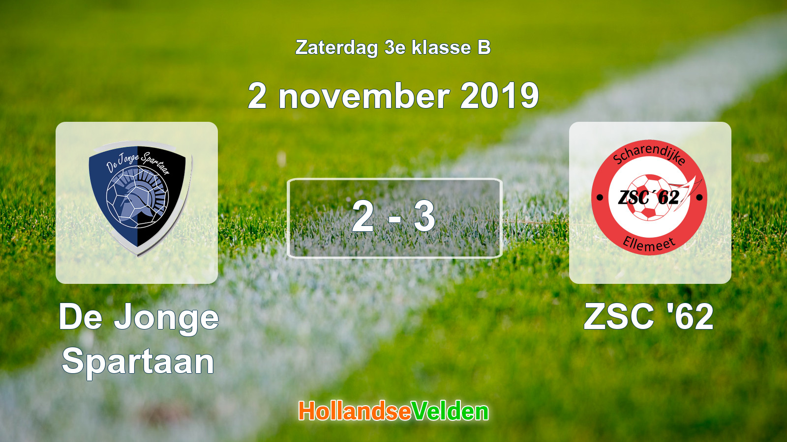 Gespeelde wedstrijd: De Jonge Spartaan - ZSC '62 2 - 3 (2 november 2019)