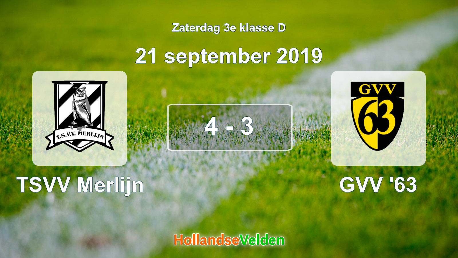 Gespeelde wedstrijd: TSVV Merlijn - GVV '63 4 - 3 (21 september 2019)