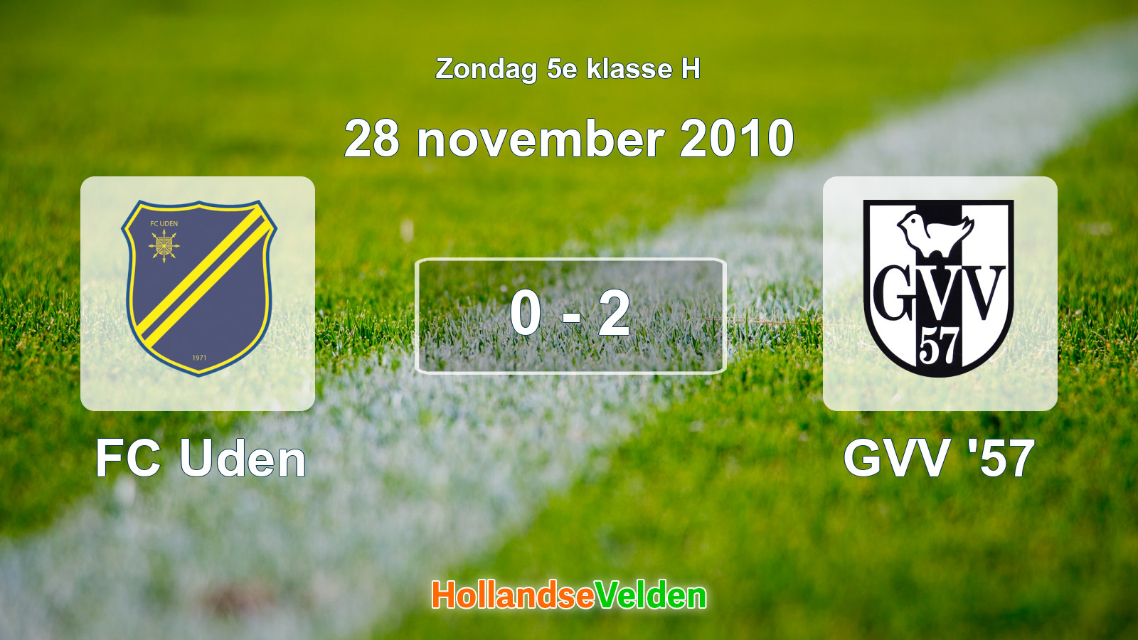 Gespeelde wedstrijd: FC Uden - GVV '57 0 - 2 (28 november 2010)