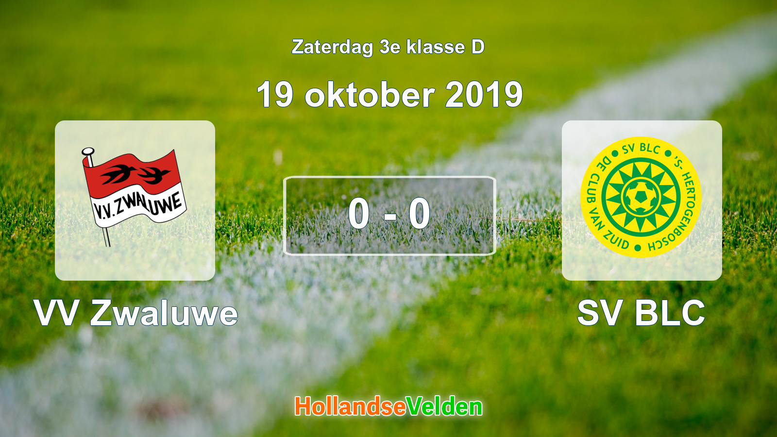 Gespeelde wedstrijd: VV Zwaluwe - SV BLC 0 - 0 (19 oktober 2019)
