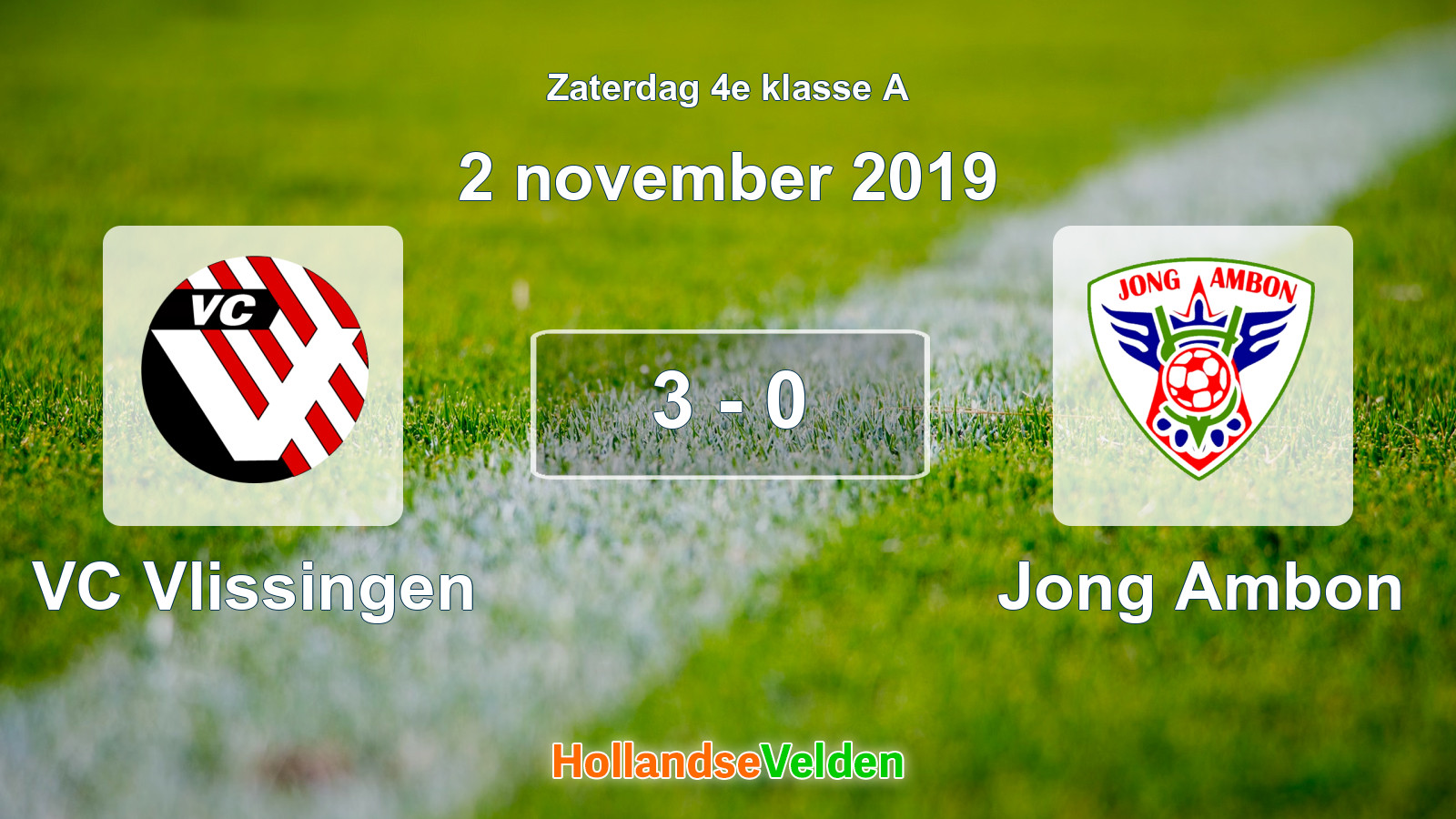 Gespeelde wedstrijd: VC Vlissingen - Jong Ambon 3 - 0 (2 november 2019)