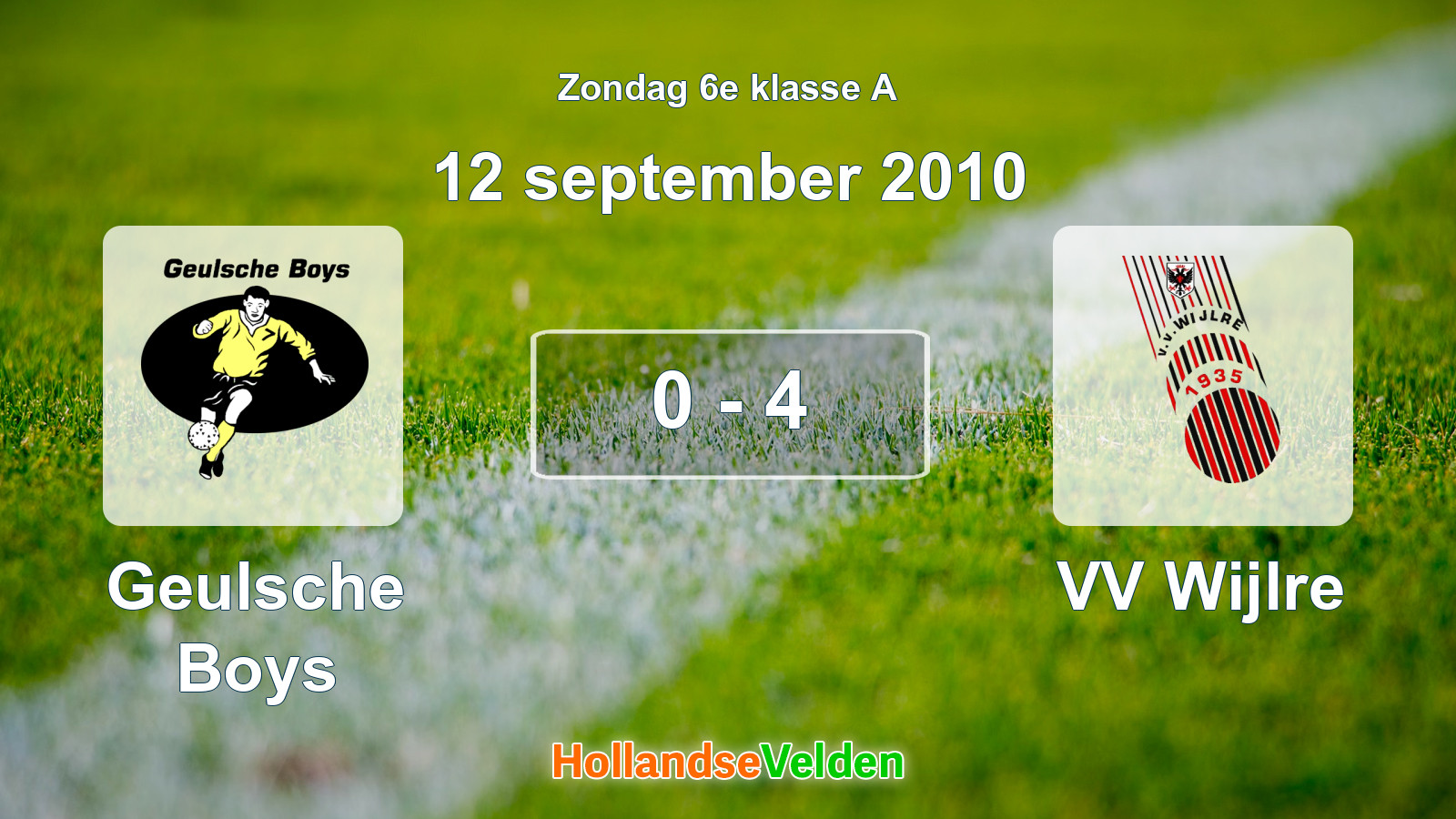 Gespeelde wedstrijd: Geulsche Boys - VV Wijlre 0 - 4 (12 september 2010)