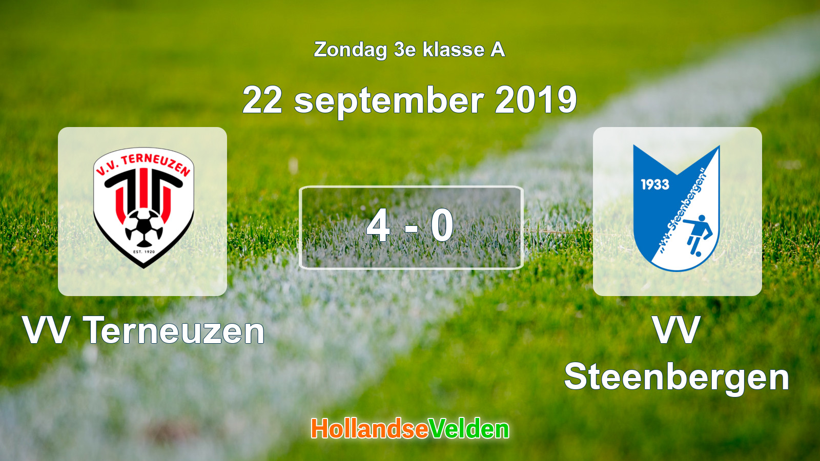 Gespeelde wedstrijd: VV Terneuzen - VV Steenbergen 4 - 0 (22 september 2019)