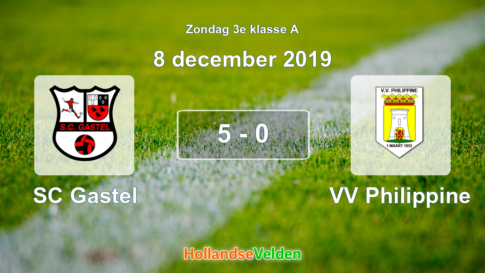 Gespeelde wedstrijd: SC Gastel - VV Philippine 5 - 0 (8 december 2019)
