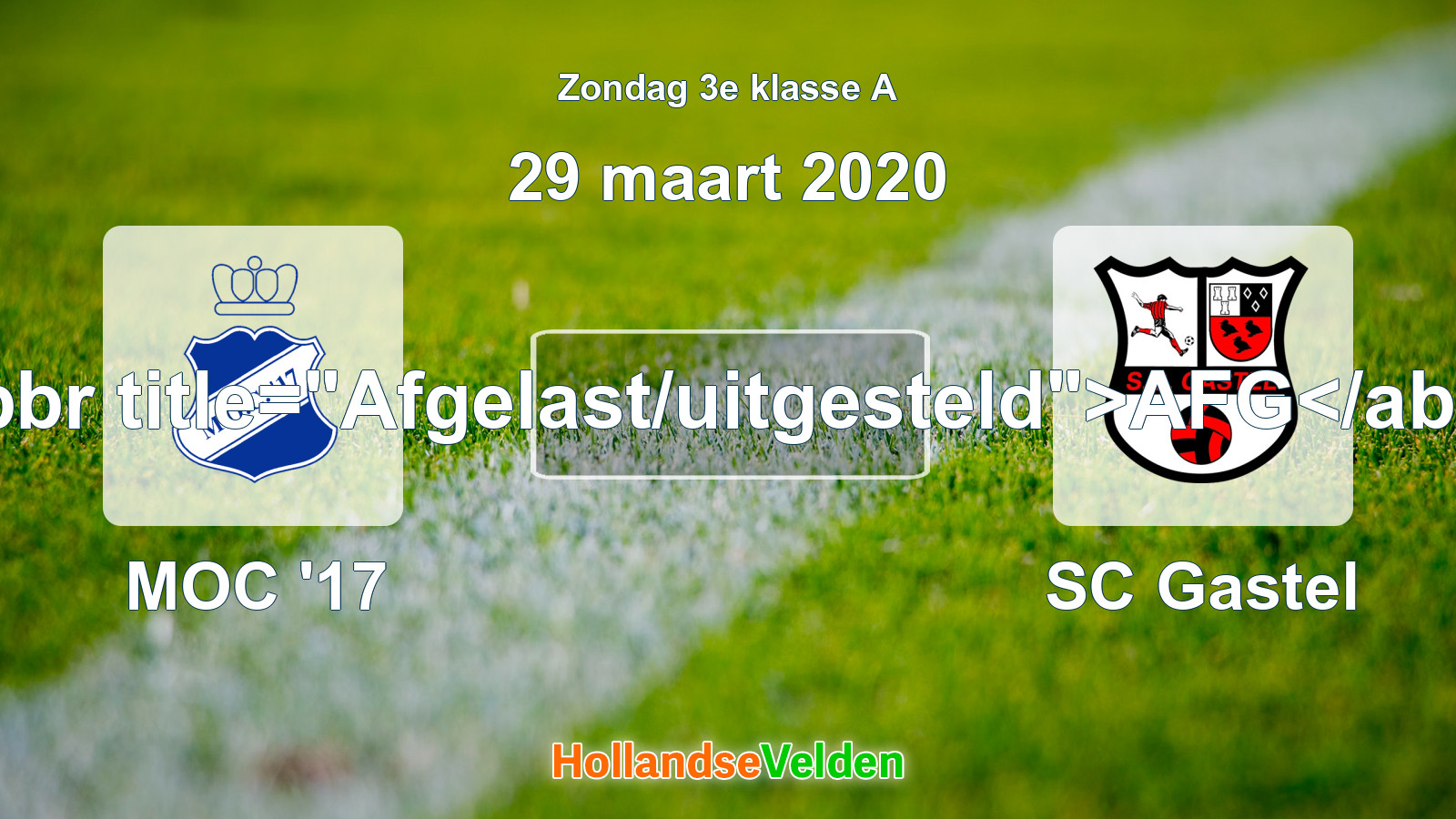Geplande wedstrijd: MOC '17 - SC Gastel (29 maart 2020)