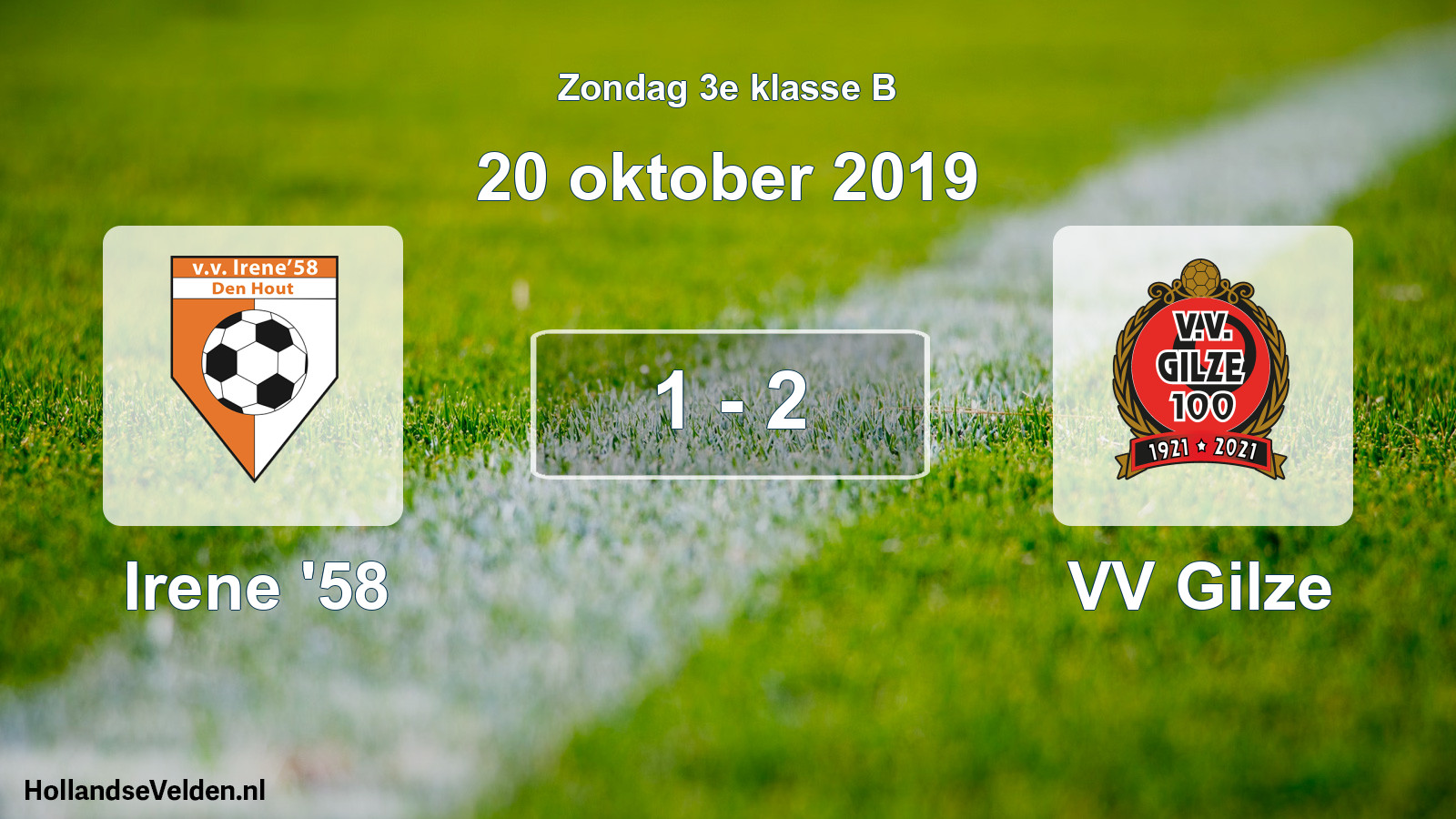Gespeelde wedstrijd: Irene '58 - VV Gilze 1 - 2 (20 oktober 2019)