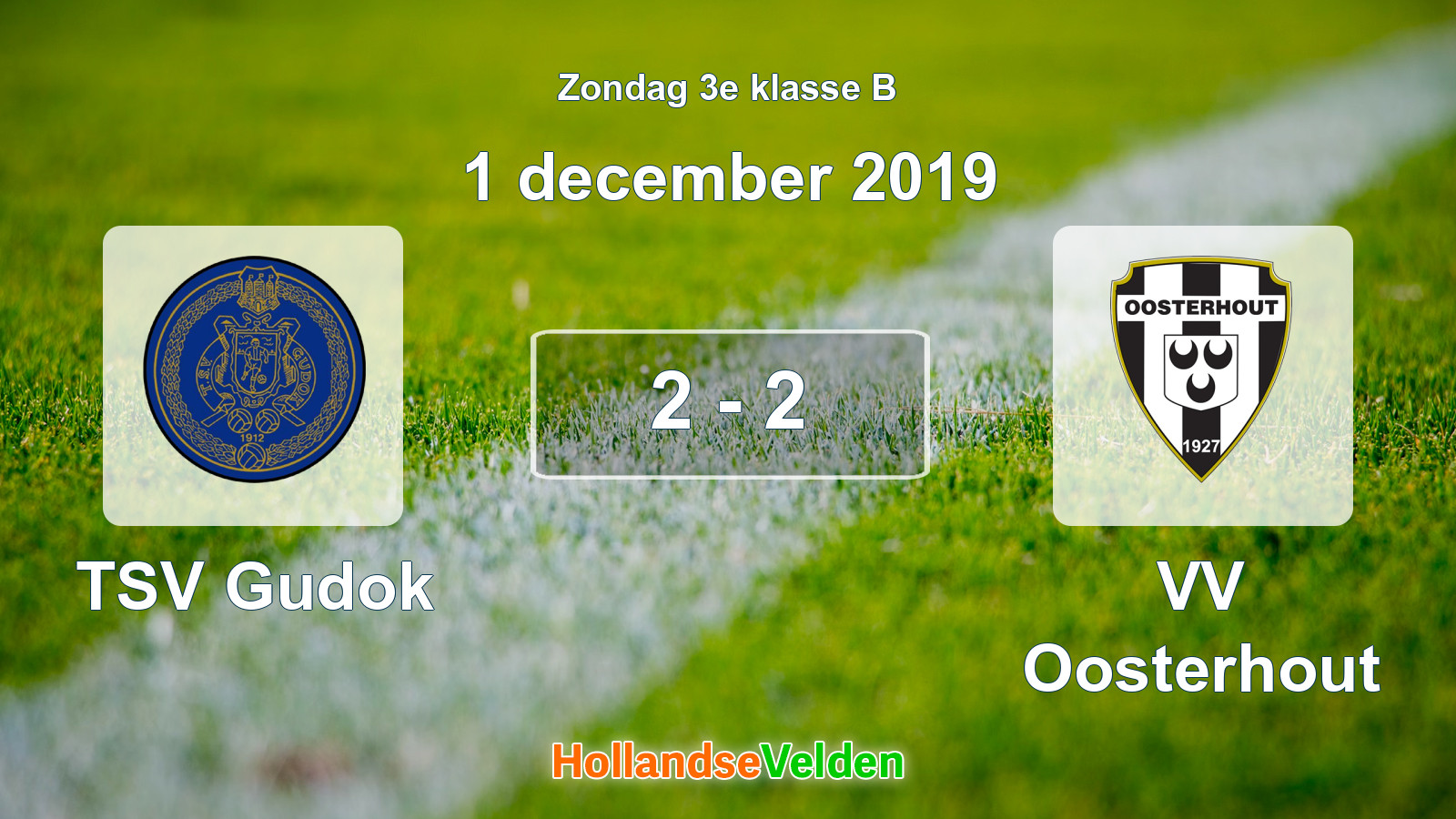 Gespeelde wedstrijd: TSV Gudok - VV Oosterhout 2 - 2 (1 december 2019)