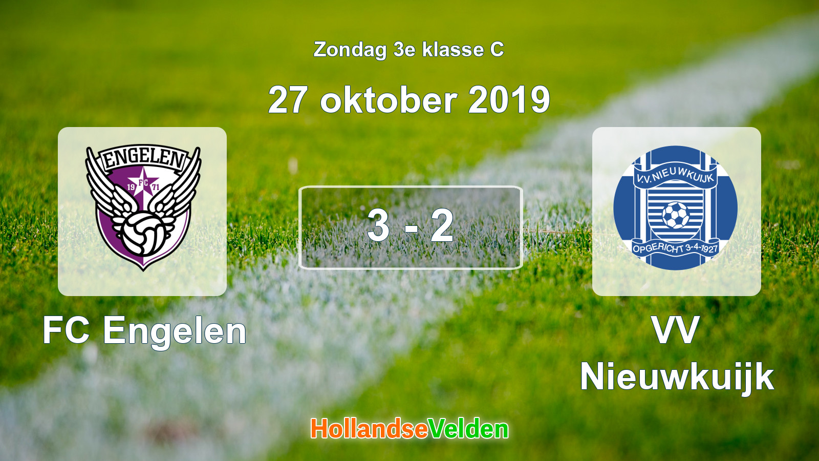 Gespeelde wedstrijd: FC Engelen - VV Nieuwkuijk 3 - 2 (27 oktober 2019)