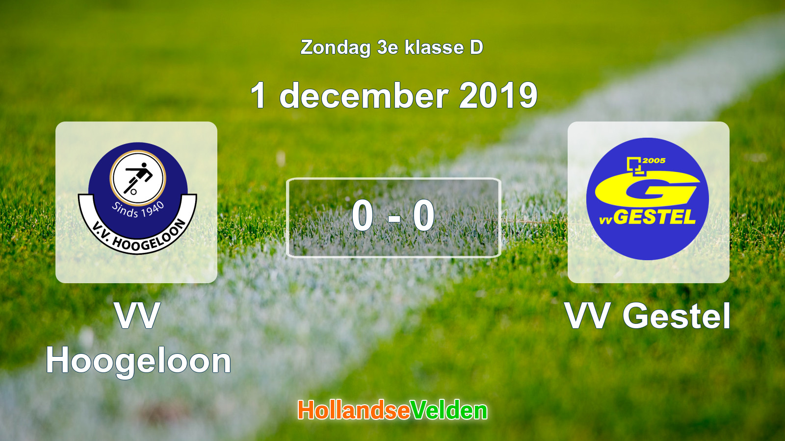 Gespeelde wedstrijd: VV Hoogeloon - VV Gestel 0 - 0 (1 december 2019)