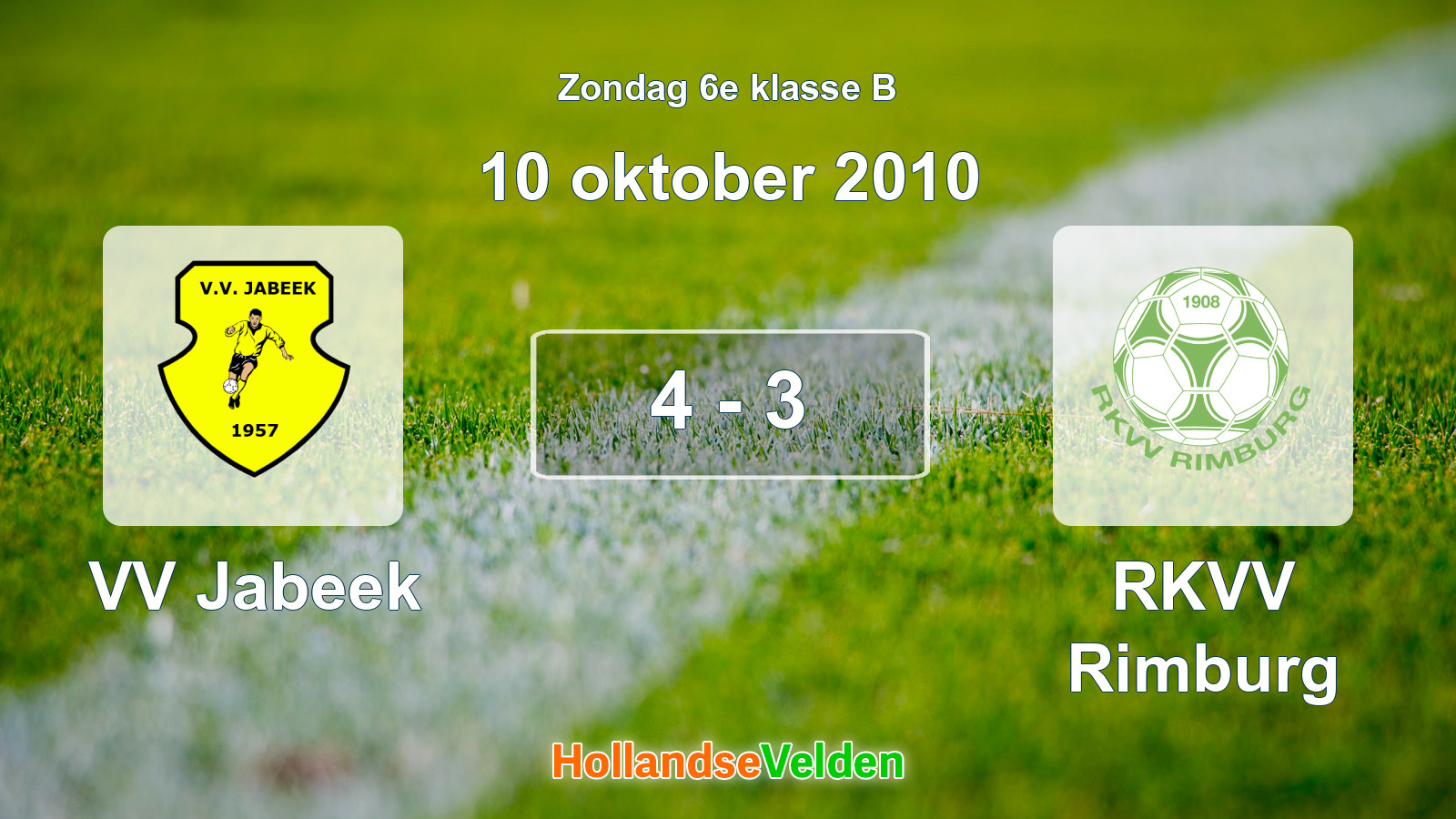 Gespeelde wedstrijd: VV Jabeek - RKVV Rimburg 4 - 3 (10 oktober 2010)