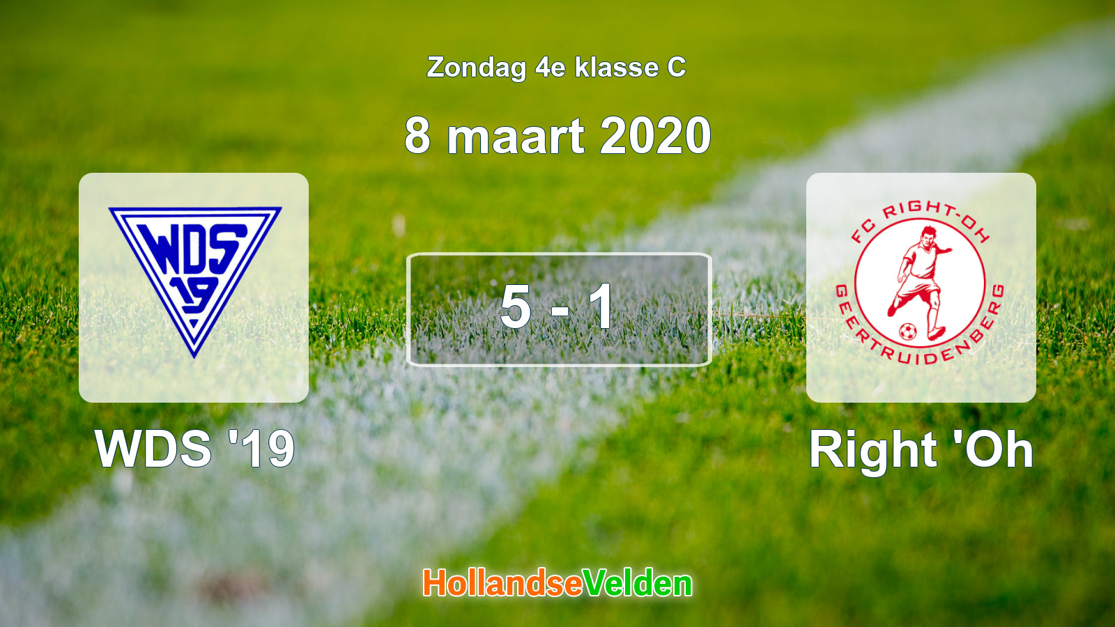 Gespeelde wedstrijd: WDS '19 - Right 'Oh 5 - 1 (8 maart 2020)
