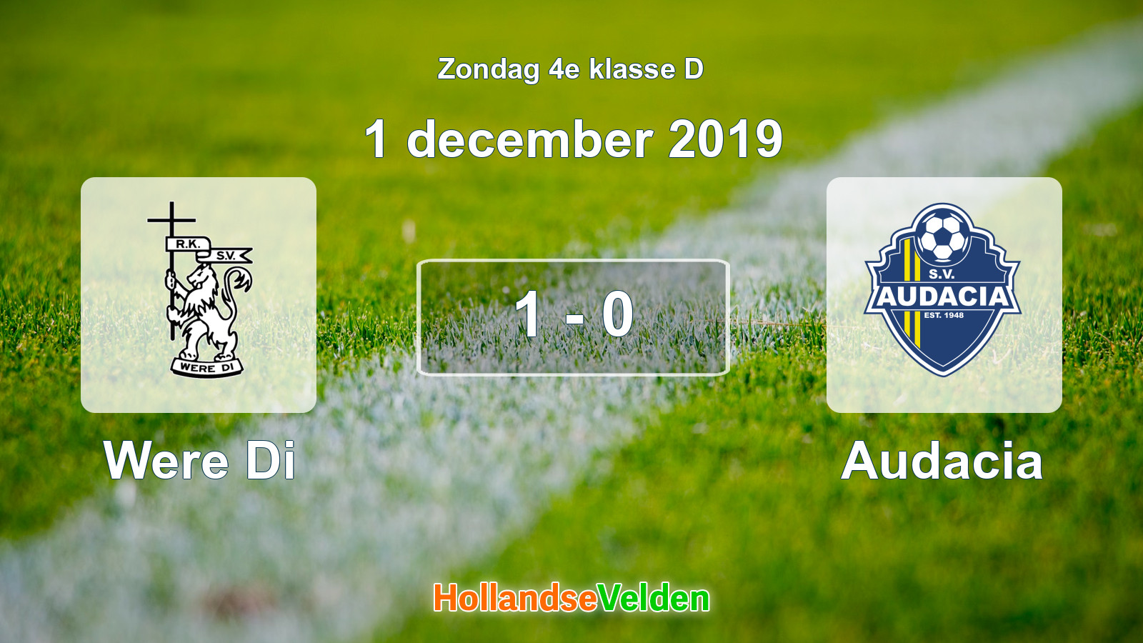 Gespeelde wedstrijd: Were Di - Audacia 1 - 0 (1 december 2019)