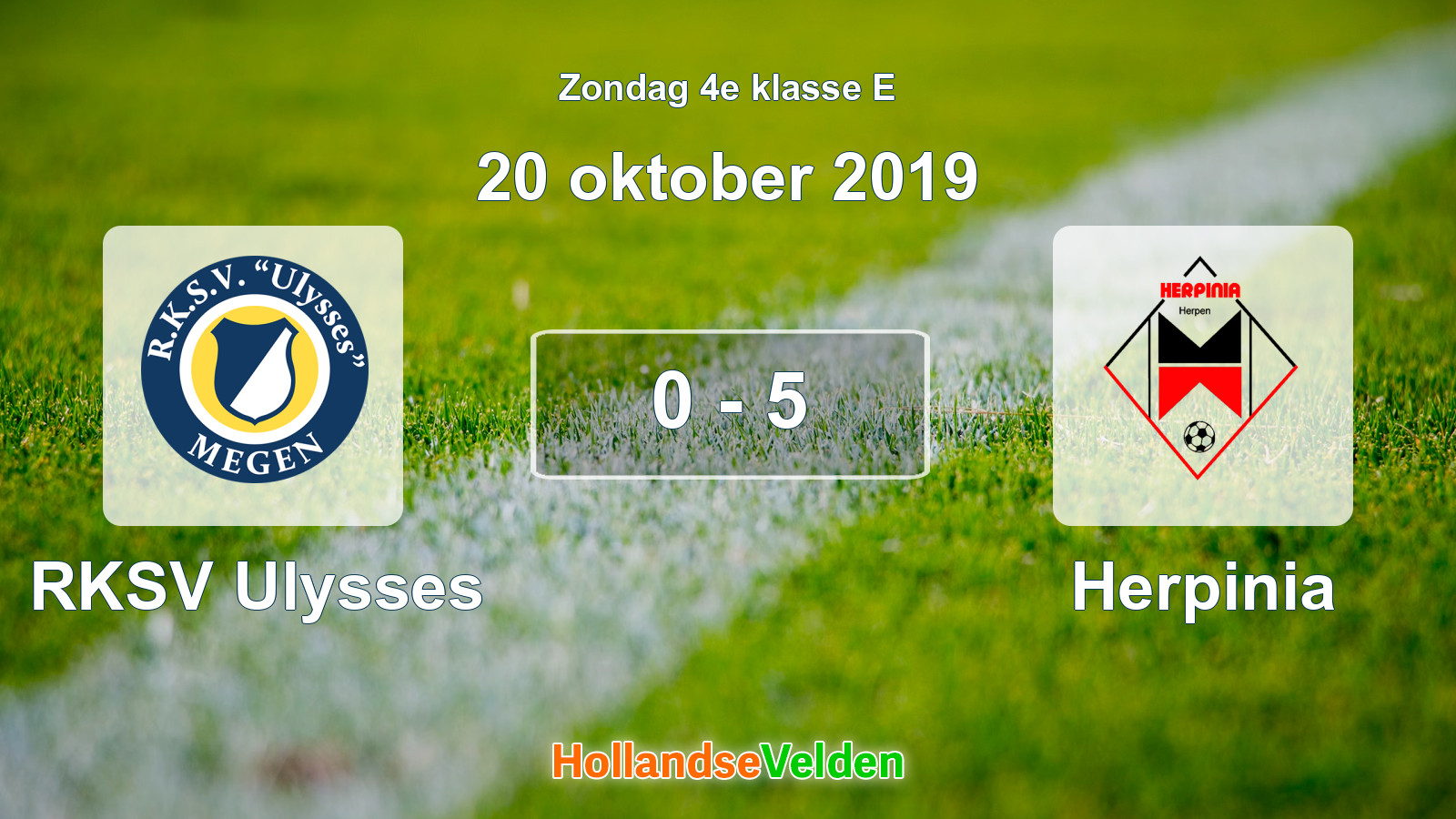 Gespeelde wedstrijd: RKSV Ulysses - Herpinia 0 - 5 (20 oktober 2019)