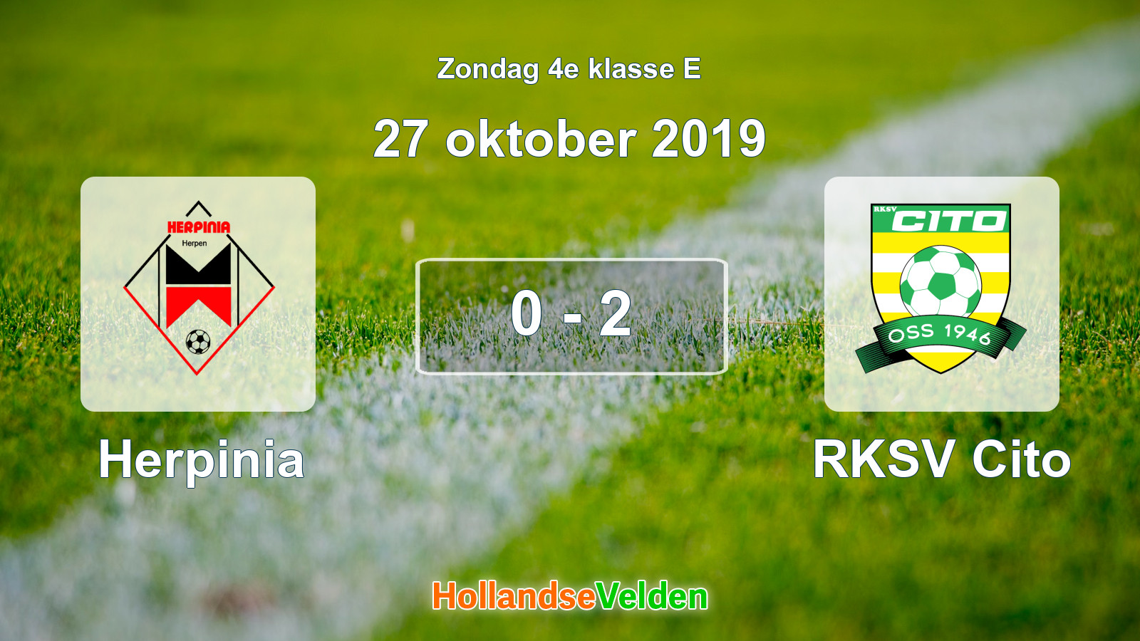 Gespeelde wedstrijd: Herpinia - RKSV Cito 0 - 2 (27 oktober 2019)
