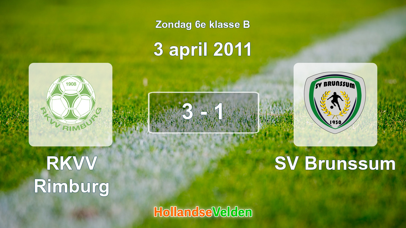Gespeelde wedstrijd: RKVV Rimburg - SV Brunssum 3 - 1 (3 april 2011)