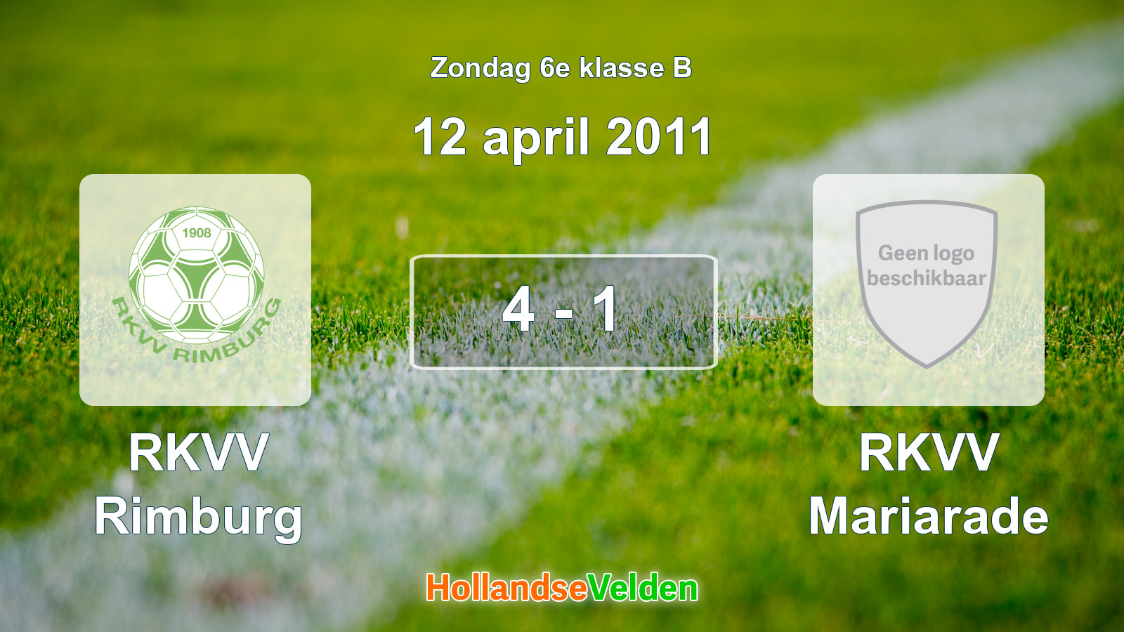 Gespeelde wedstrijd: RKVV Rimburg - RKVV Mariarade 4 - 1 (12 april 2011)