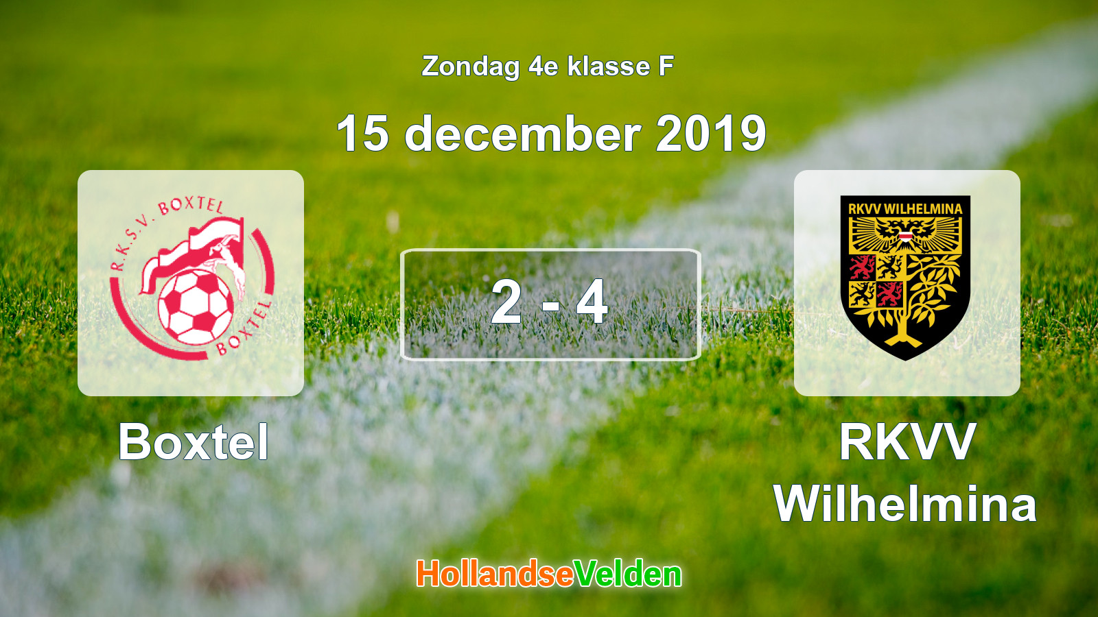 Gespeelde wedstrijd: Boxtel - RKVV Wilhelmina 2 - 4 (15 december 2019)