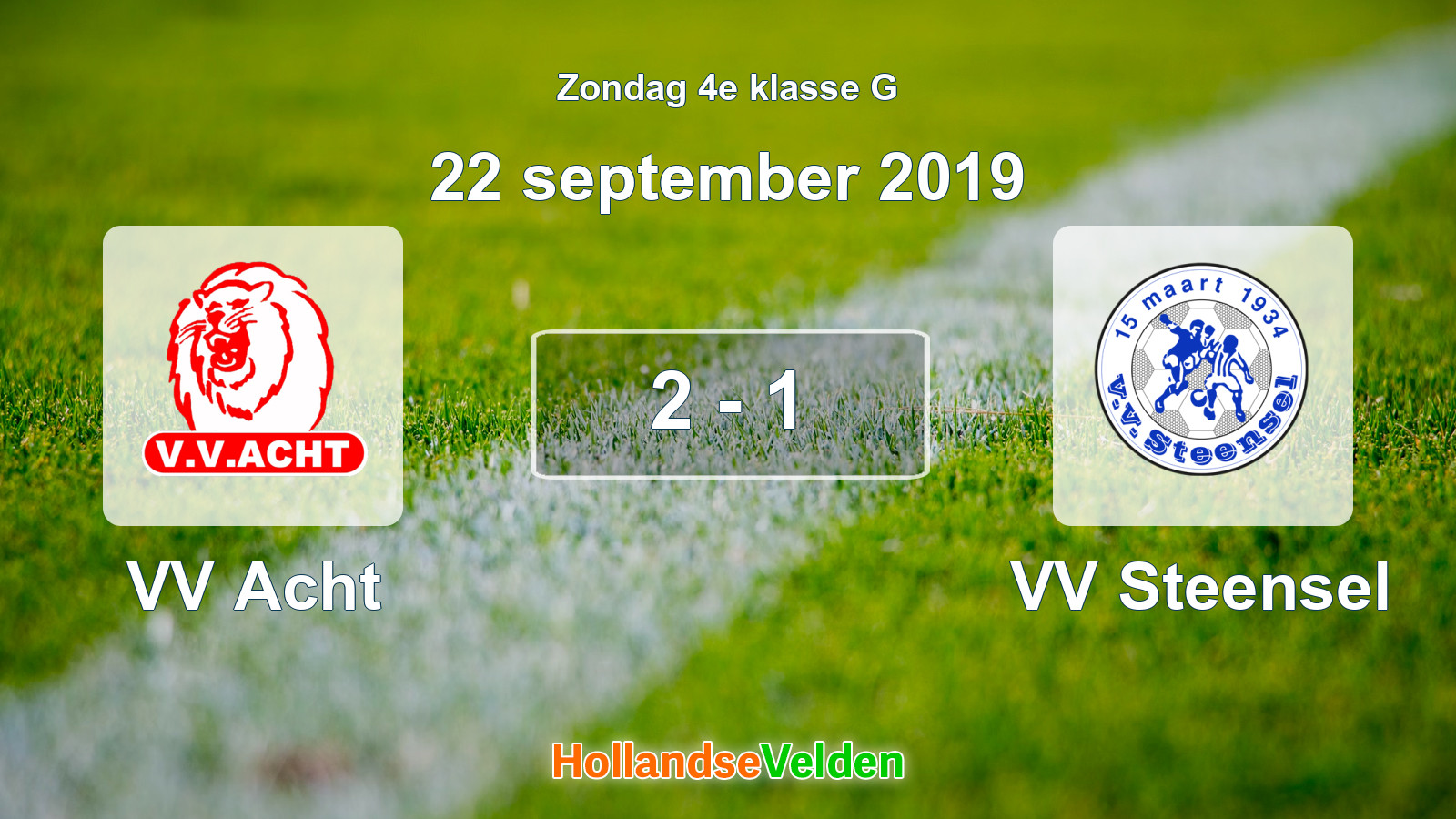 Gespeelde wedstrijd: VV Acht - VV Steensel 2 - 1 (22 september 2019)
