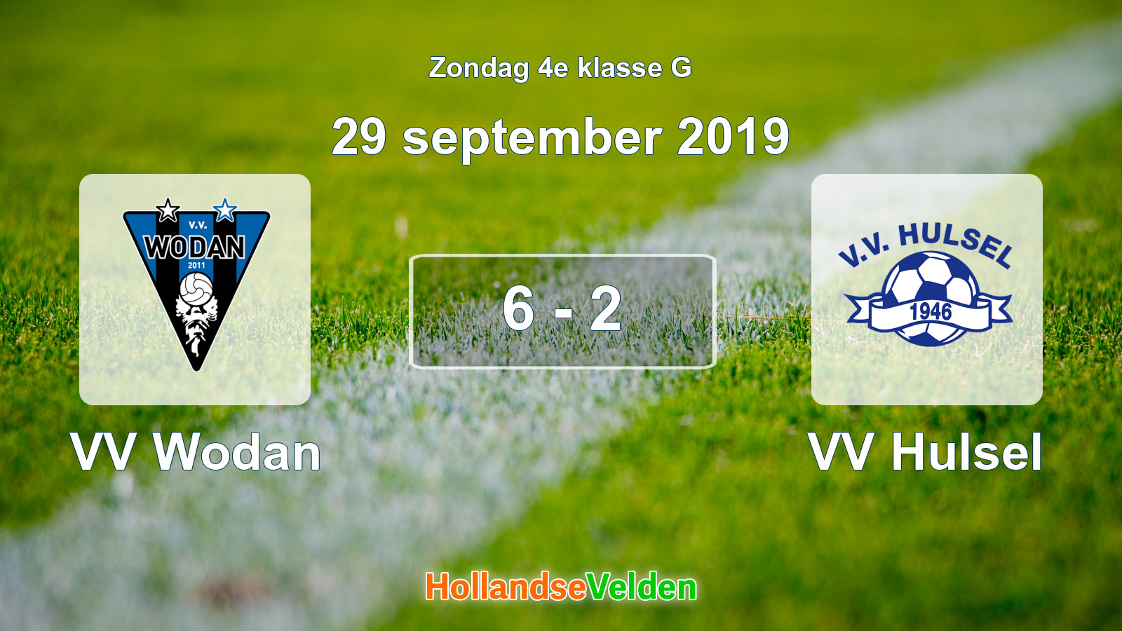 Gespeelde wedstrijd: VV Wodan - VV Hulsel 6 - 2 (29 september 2019)