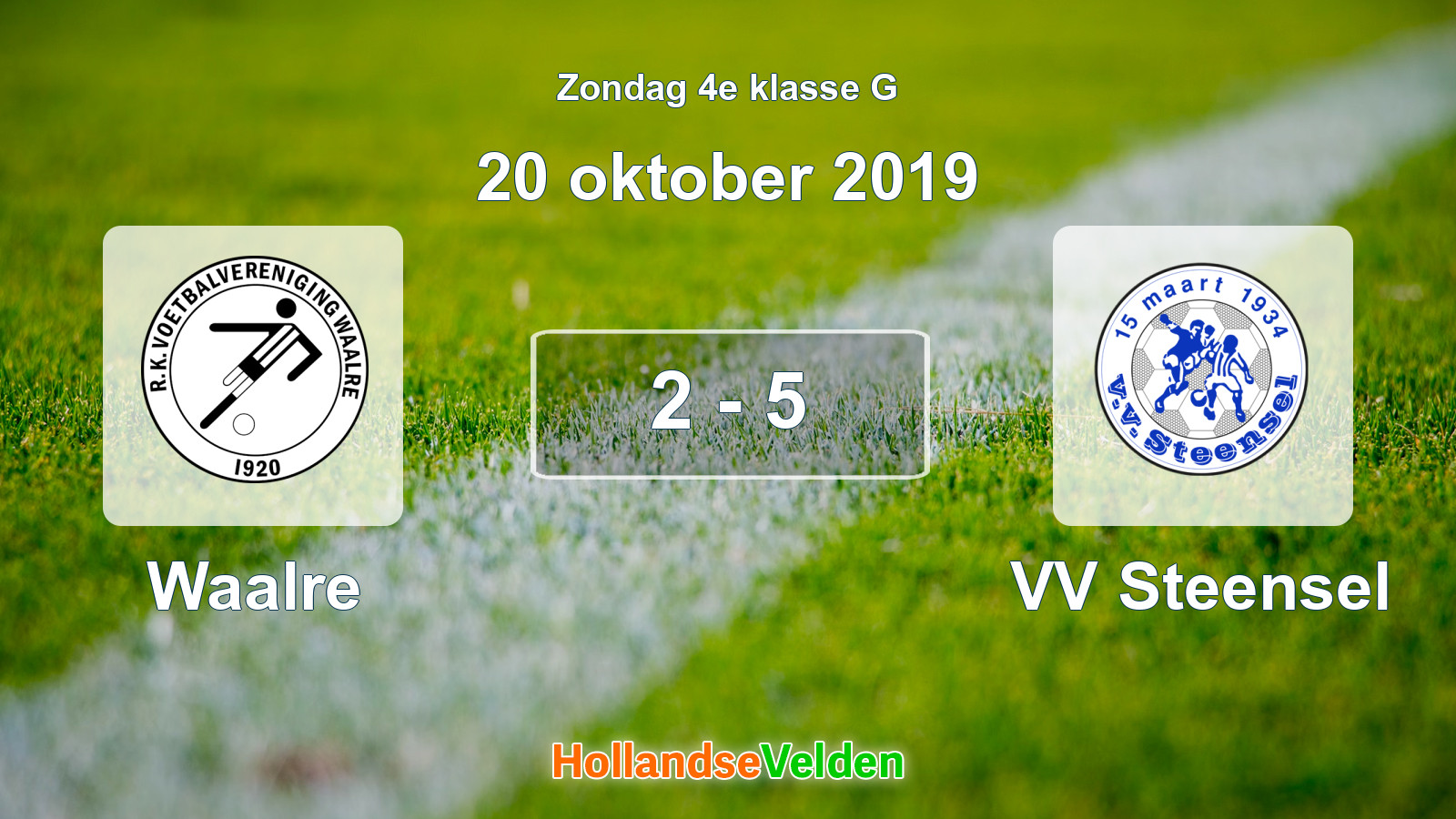 Gespeelde wedstrijd: Waalre - VV Steensel 2 - 5 (20 oktober 2019)