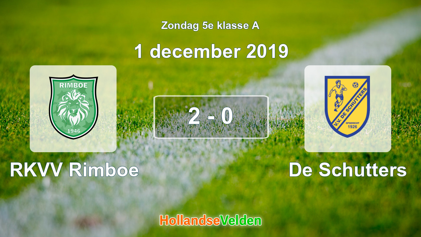 Gespeelde wedstrijd: RKVV Rimboe - De Schutters 2 - 0 (1 december 2019)