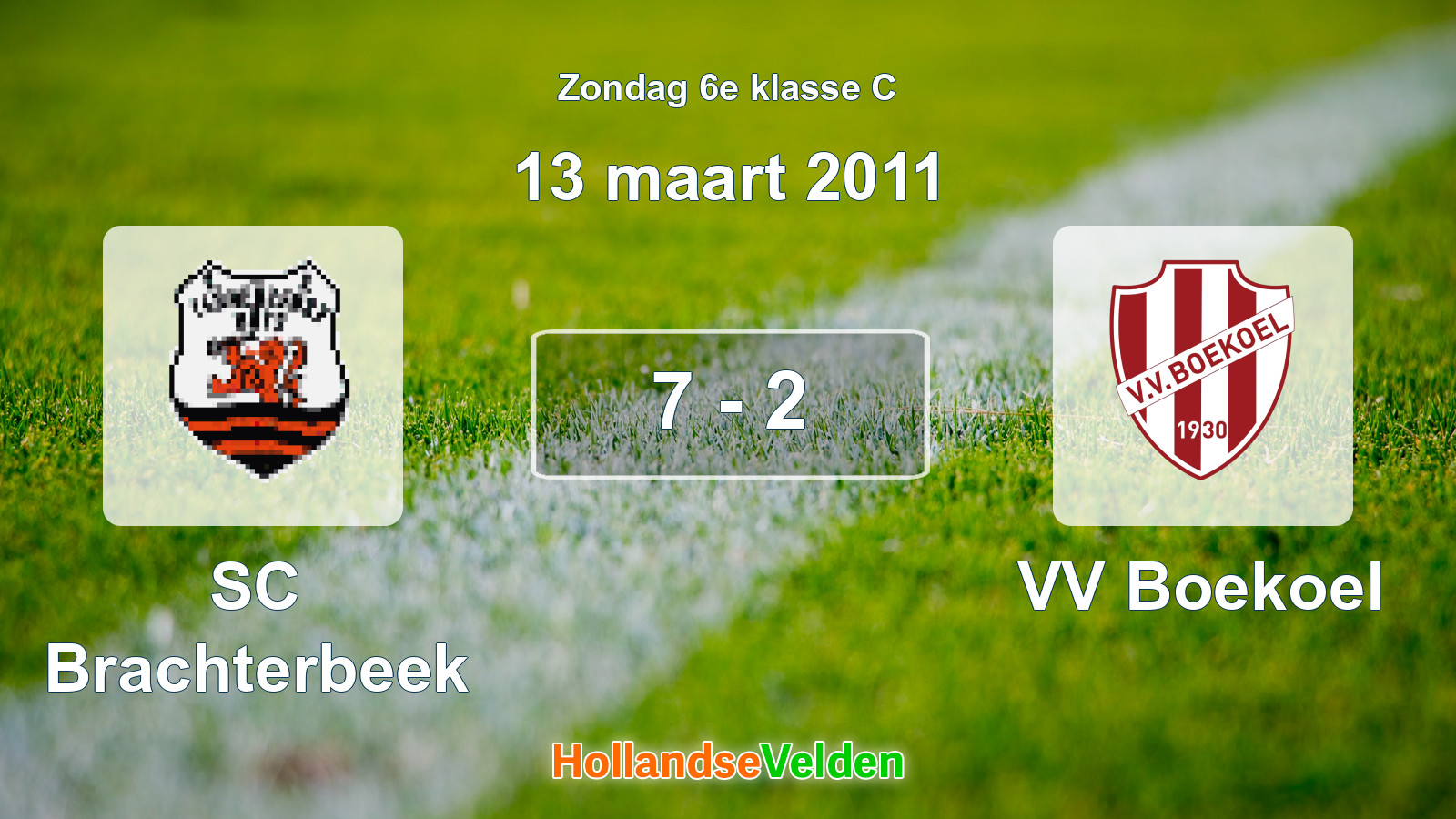 Gespeelde wedstrijd: SC Brachterbeek - VV Boekoel 7 - 2 (13 maart 2011)