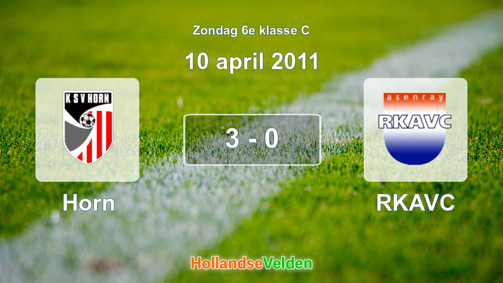 Gespeelde wedstrijd: Horn - RKAVC 3 - 0 (10 april 2011)