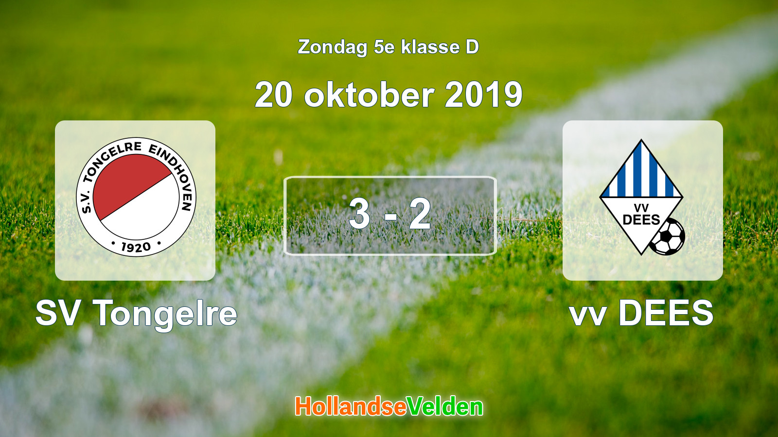 Gespeelde wedstrijd: SV Tongelre - vv DEES 3 - 2 (20 oktober 2019)