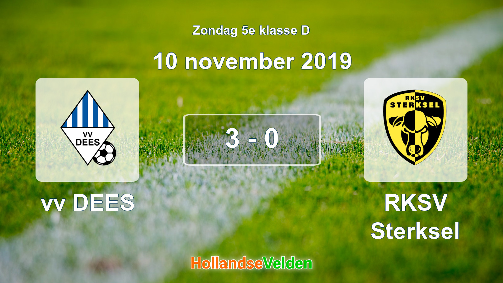 Gespeelde wedstrijd: vv DEES - RKSV Sterksel 3 - 0 (10 november 2019)
